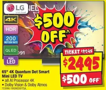 JB Hi-Fi 65" 4K Quantum Dot Smart Mini LED TV offer