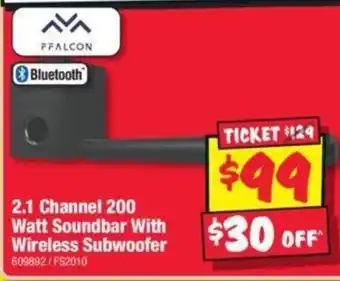 JB Hi-Fi 2.1 Channel 200 Watt Soundbar With Wireless Subwoofer offer