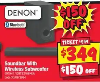 Soundbar With Wireless Subwoofer