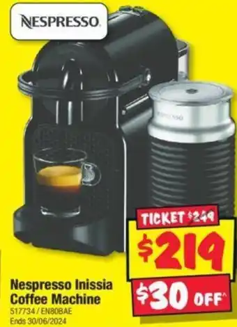 JB Hi-Fi Nespresso Inissia Coffee Machine offer