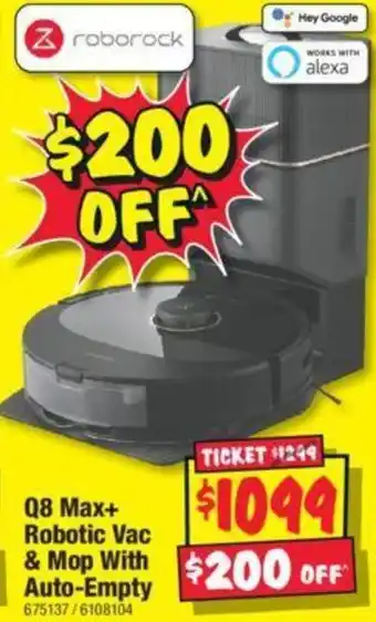 JB Hi-Fi Q8 Max+ Robotic Vac & Mop With Auto-Empty offer