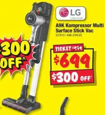 JB Hi-Fi A9K Kompressor Multi Surface Stick Vac offer