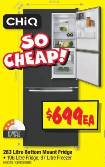 JB Hi-Fi 283 Litre Bottom Mount Fridge offer