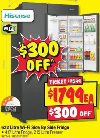 JB Hi-Fi 632 Litre Wi-Fi Side By Side Fridge offer