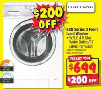 JB Hi-Fi 8KG Series 3 Front Load Washer offer