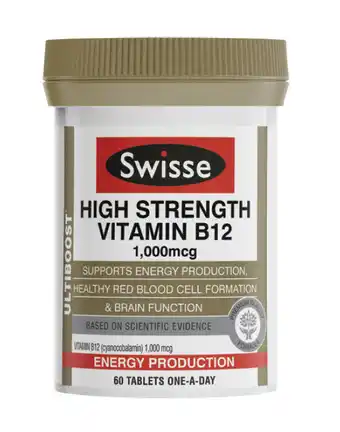 ePharmacy Swisse ultiboost high strength vitamin b12 1,000mcg 60 tablets offer