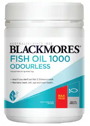 ePharmacy Blackmores fish oil 1000 odourless 500 capsules offer