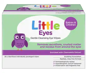 ePharmacy Little eyes 30 wipes offer