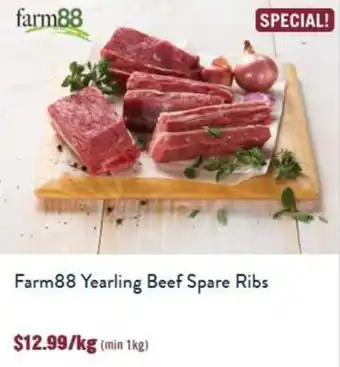 Tasman Butchers Farm88 Yearling Beef Spare Ribs offer