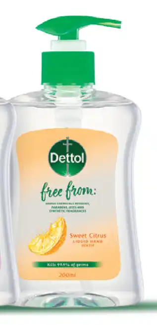 Dettol free from liquid hand wash 200ml - sweet citrus