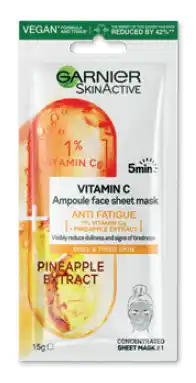 ePharmacy Garnier skin active vitamin c & pineapple ampoule tissue mask offer