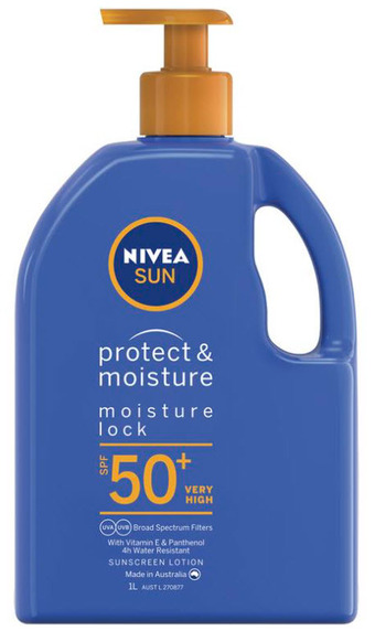 ePharmacy Nivea sun spf 50+ protect & moisture lotion pump 1l offer