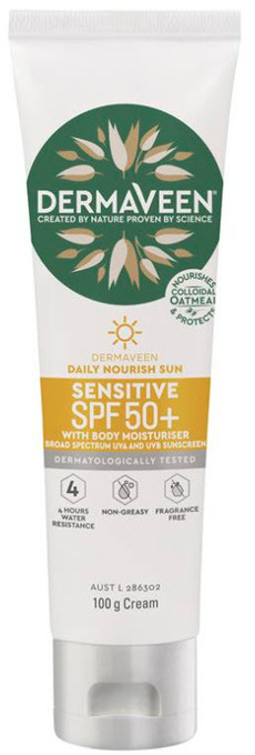 ePharmacy Dermaveen spf 50+ daily nourish sun sensitive with body moisturiser 100g offer