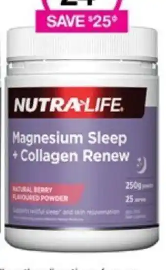 Priceline NUTRALIFE Magnesium Sleep +Collagen Renew offer