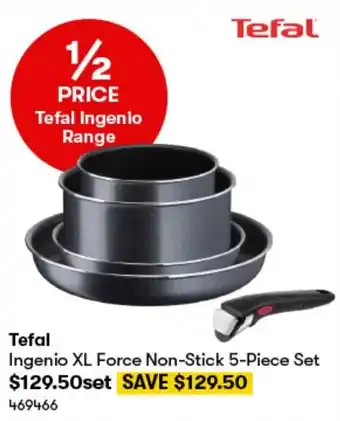 BIG W Tefal Ingenio XL Force Non-Stick 5-Piece Set offer
