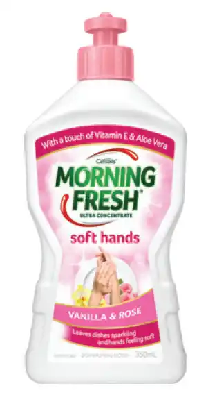 Morning fresh dishwashing liquid soft hands vanilla & rose 350ml