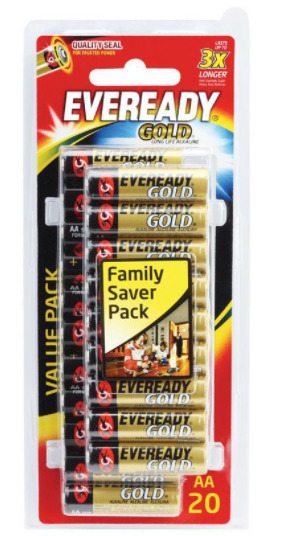 Eveready gold aa 20 pack