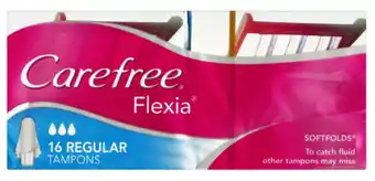 ePharmacy Carefree flexia tampons regular 16 pack offer