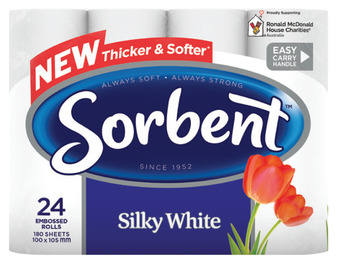 ePharmacy Sorbent toilet tissue silky white 24 pack offer