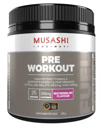 ePharmacy Musashi pre workout watermelon 225g offer
