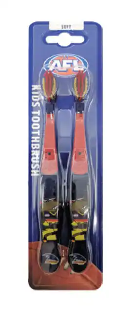 Afl kids toothbrush adelaide crows twin pack