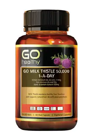 Go healthy milk thistle 50,000 1-a-day 60 vegecapsules