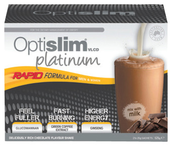 Chemist Warehouse Optislim vlcd platinum chocolate shake 21x25g sachets offer