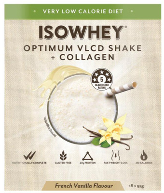 Chemist Warehouse Isowhey optimum vlcd shake + collagen french vanilla 18 x 55g offer
