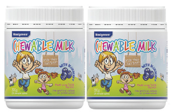 Maxigenes chewable milk with blueberry 150 tablets