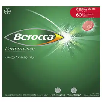 Chemist Warehouse Berocca performance energy vitamin original berry effervescent tablets 60 pack offer