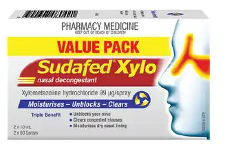 Chemist Warehouse Sudafed xylo nasal decongestant value pack offer