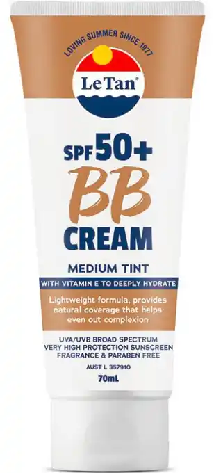 Le tan spf 50+ bb tinted medium 70ml