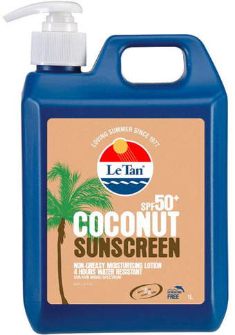 Chemist Warehouse Le tan spf 50+ coconut sunscreen 1 litre offer