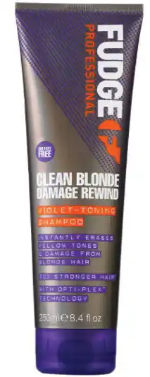 Fudge clean blonde damage rewind violet toning shampoo 250ml