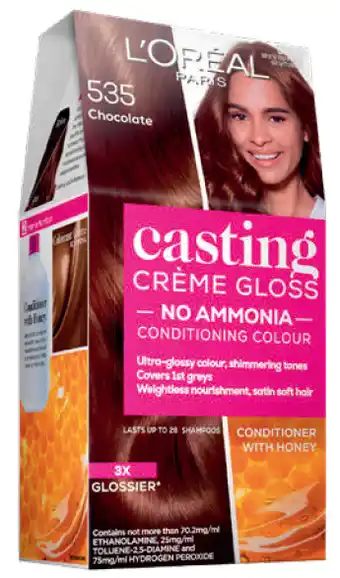 Chemist Warehouse L'oreal paris casting creme gloss semi-permanent hair colour - 535 chocolate ammonia free offer
