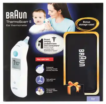 Chemist Warehouse Braun thermoscan 5 ear thermometer with bonus protective case offer