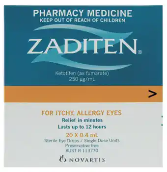 Zaditen eye vials 20 x 0.4ml