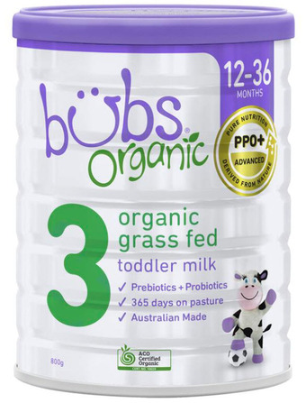Chemist Warehouse Bubs organic grass fed toddler milk 800g offer