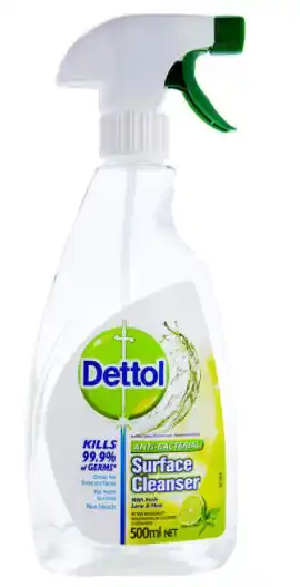 Chemist Warehouse Dettol surface cleanser antibacterial lime & mint trigger 500ml offer