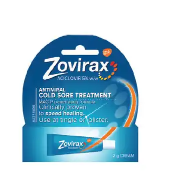 Chemist Warehouse Zovirax cold sore treatment cream tube 2g offer