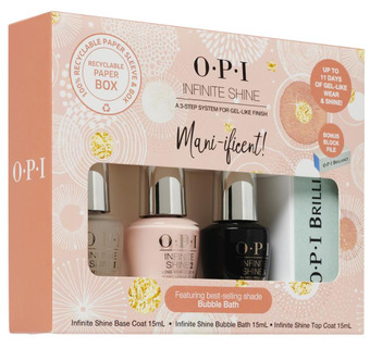 Opi infinite shine bubble bath gift set with bonus block file