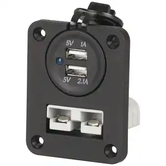 Panel mounted 50a anderson connectors with 2 x usb ports