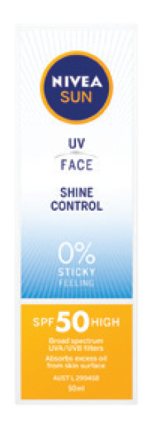 My Chemist Nivea sun spf 50+ uv face shine control 50ml offer