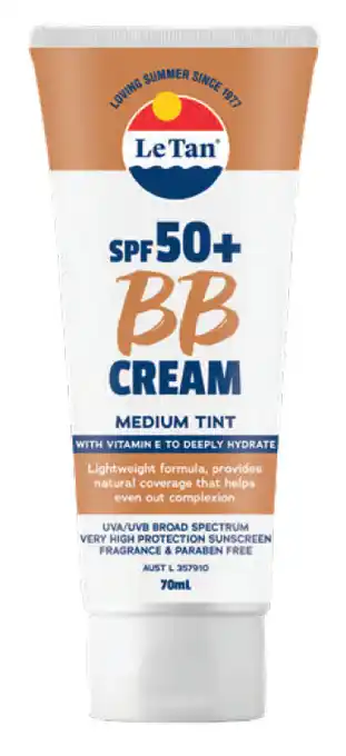 My Chemist Le tan spf 50+ bb tinted medium 70ml offer
