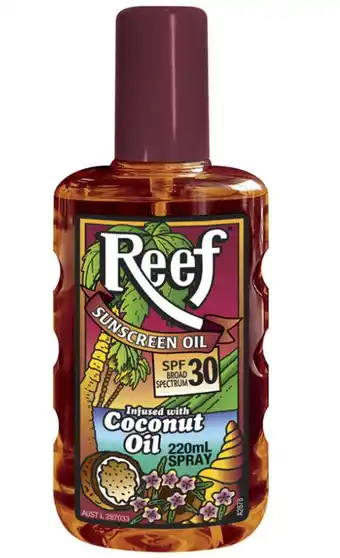 My Chemist Reef coconut oil spf 30+ moisturising oil spray 220ml offer