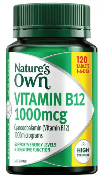 My Chemist Nature’s own vitamin b12 1000mcg 120 tablets offer