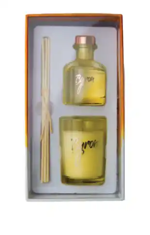 Byron lime coconut & melon candle and diffuser mini set