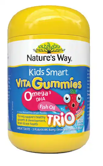 My Chemist Nature’s way kids smart vita gummies omega 3 dha fish oil 120 pastilles offer