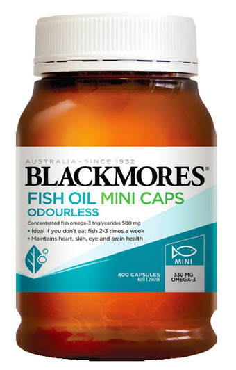 Blackmores fish oil mini caps odourless 400 capsules