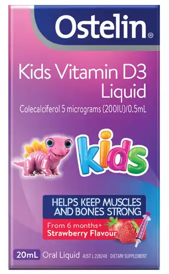 My Chemist Ostelin kids vitamin d3 20ml oral liquid offer